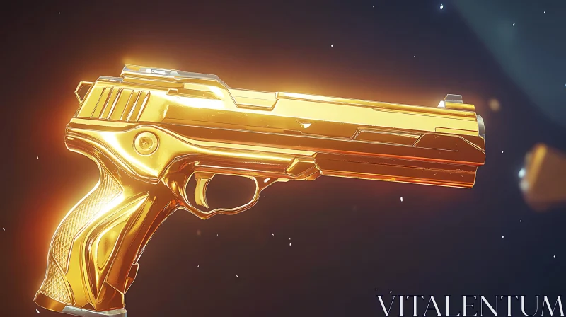 AI ART Golden Firearm Artefact