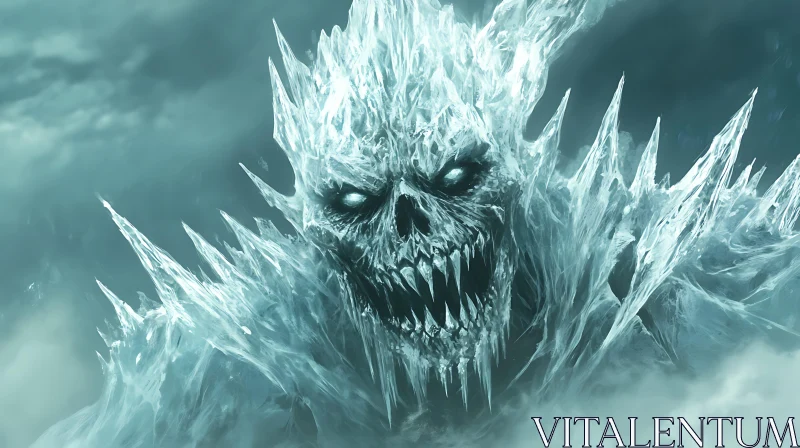 AI ART Frozen Demon in the Mist