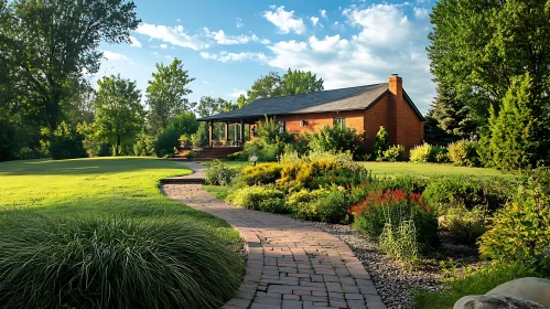 Charming Home with Brick Path