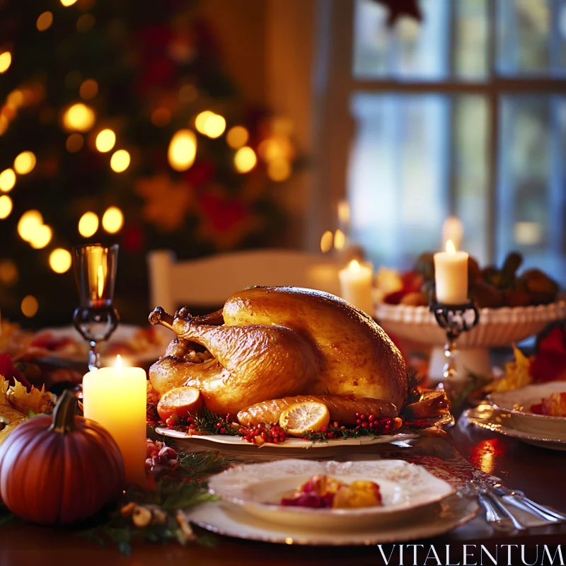 Holiday Feast: A Thanksgiving Celebration Image AI Image