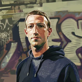 Street Art Portrait of Mark Zuckerberg