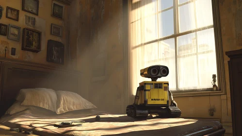 Wall-E on a Bed