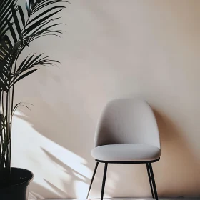 Chair and Plant in Simple Interior