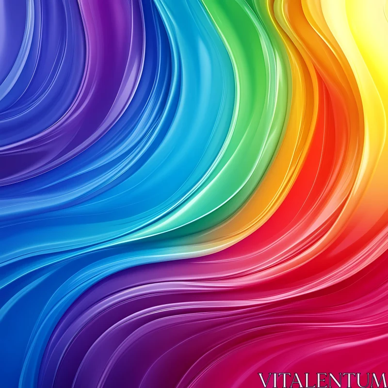 Swirling Rainbow Hues Abstract Design AI Image