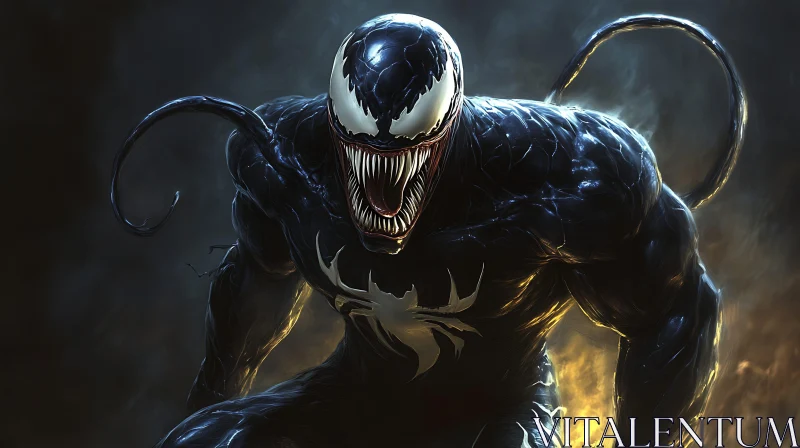 AI ART Symbiotic Monster: A Portrait of Venom