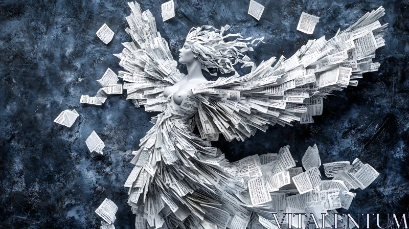 AI ART Abstract Paper Sculpture of Woman