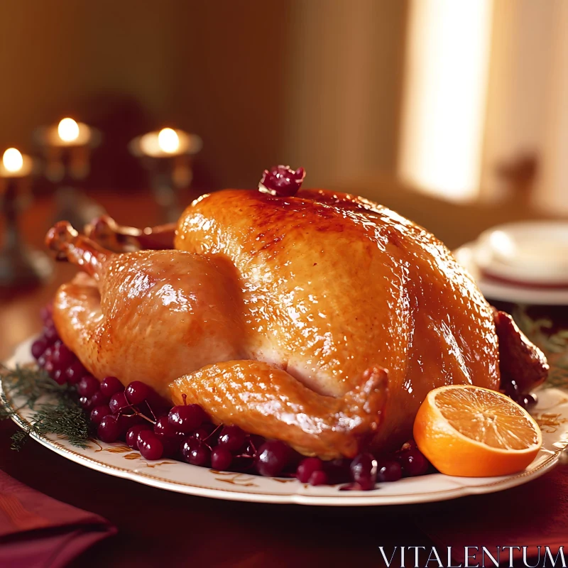 Festive Turkey with Citrus Accent AI Image