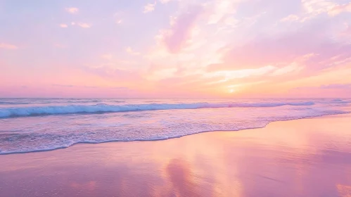 Pastel Sunset Beach Reflection