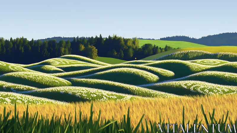 AI ART Rolling Hills of Flowers