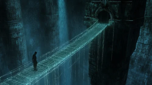 Glowing Bridge in the Abyss