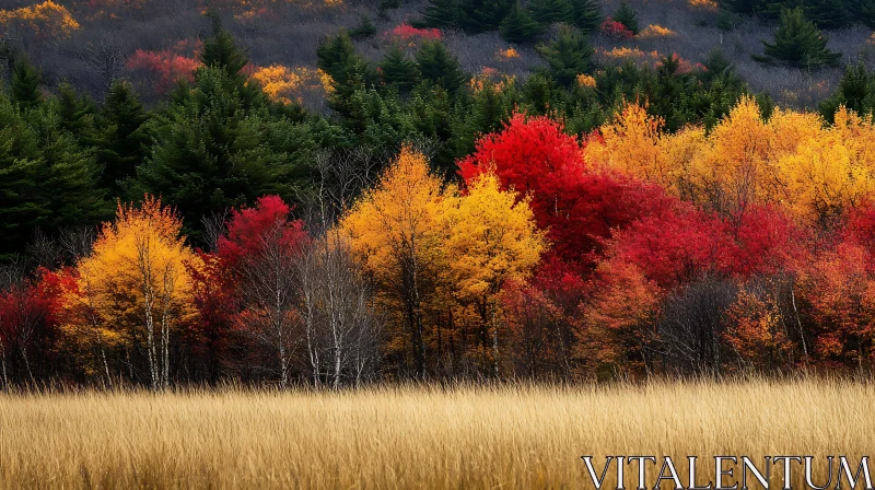 AI ART Fall Colors in Nature Landscape