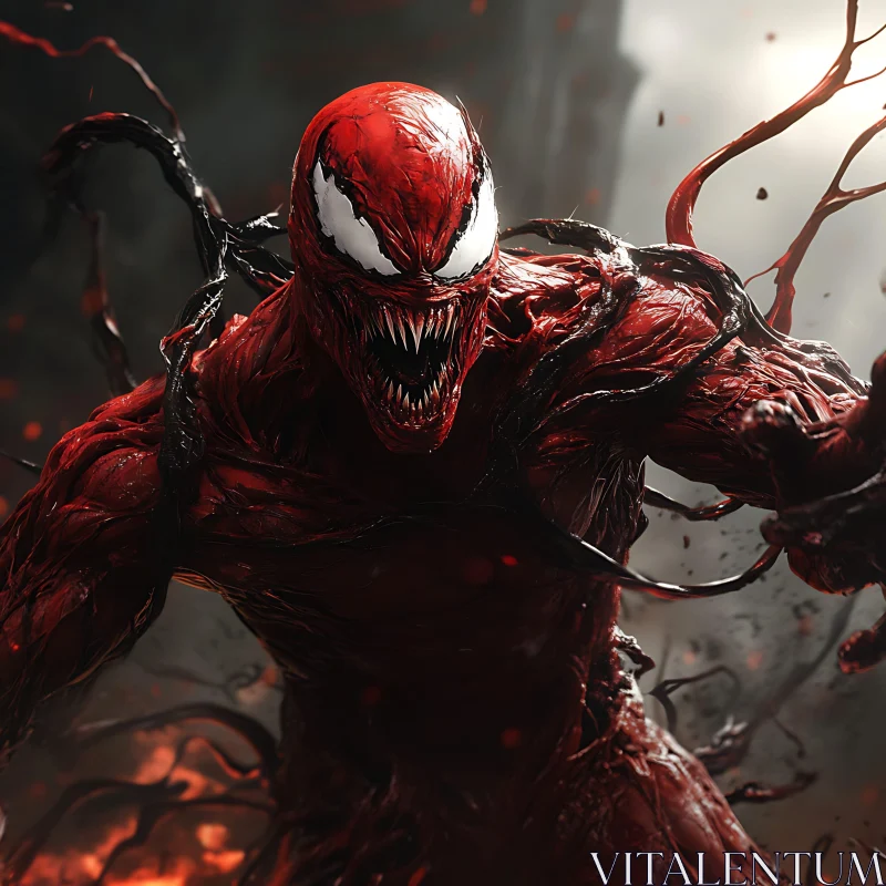 Crimson Chaos: Carnage Character Illustration AI Image