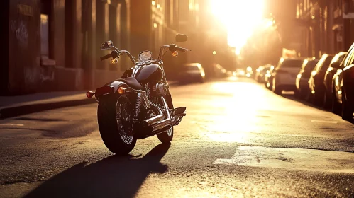 Urban Motorcycle Sunset Ride