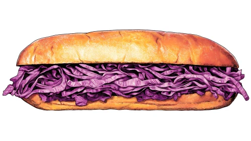 Sandwich Illustration with Purple Cabbage