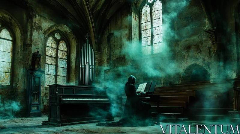 Gothic Piano Serenade AI Image