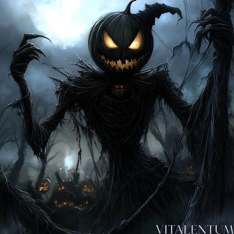 AI ART Nightmare Pumpkin Figure