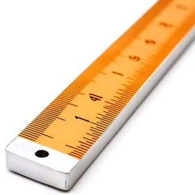 Orange-Marked Precision Ruler in Focus