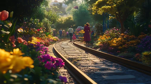 Floral Railroad Walkway