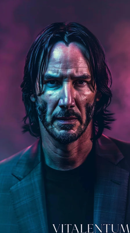 AI ART Keanu Reeves Intense Portrait