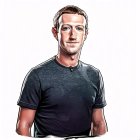 Mark Zuckerberg Illustrated Profile