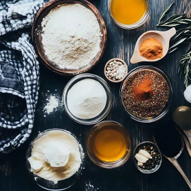 Variety of Spices and Cooking Ingredients