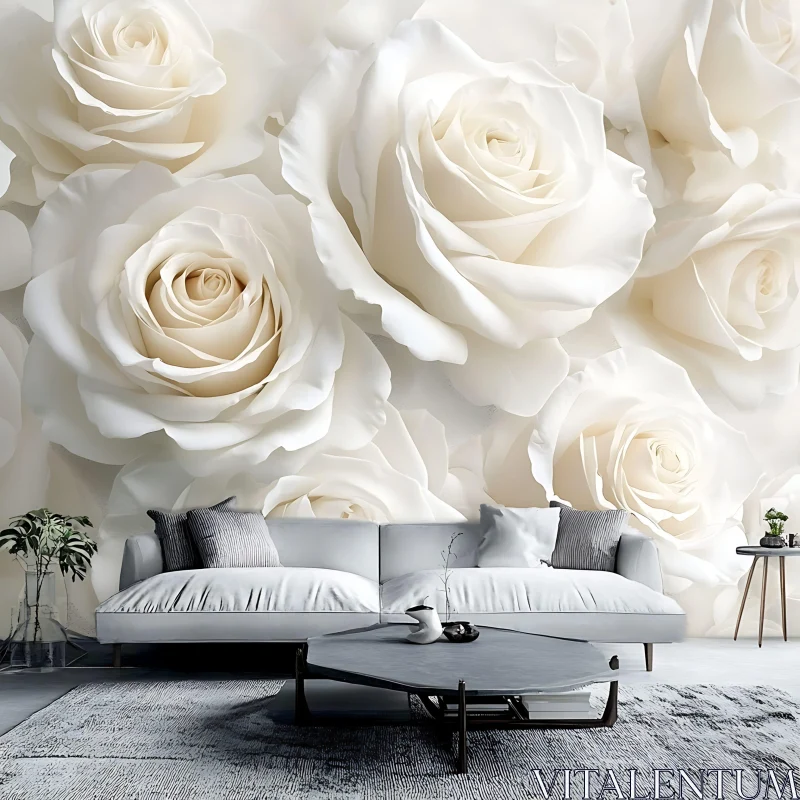 White Roses Interior Design AI Image