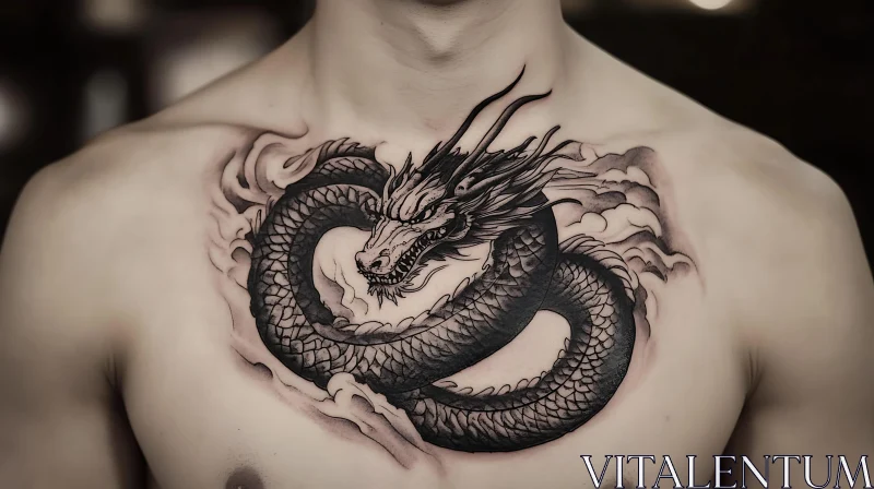 Intricate Mythical Dragon Tattoo AI Image