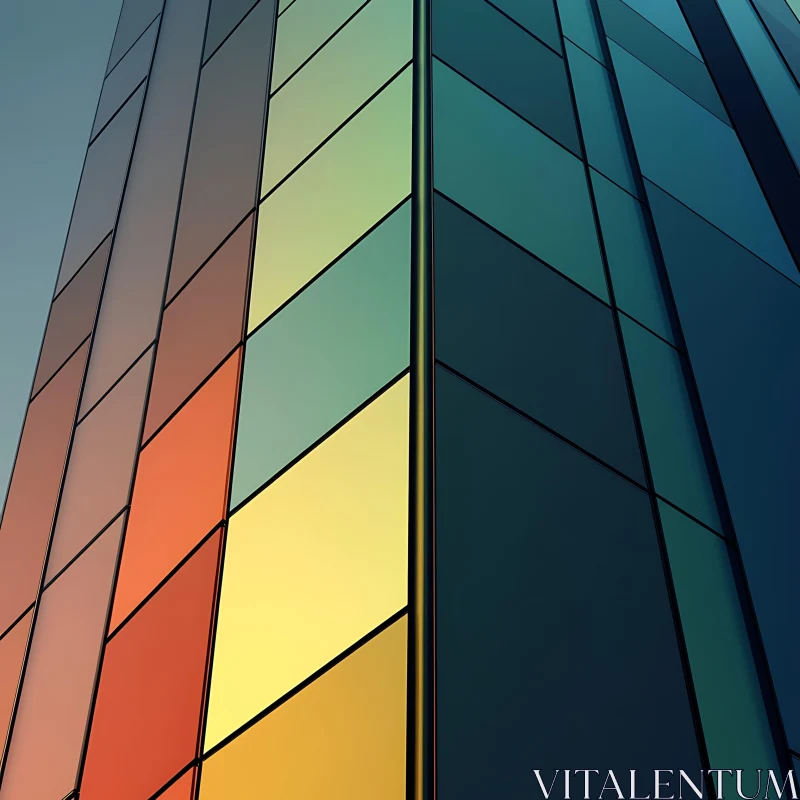 Abstract Architectural Color Panel Design AI Image