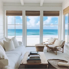 Seaside Living Room with White Decor