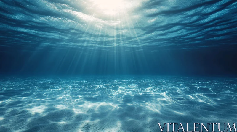 AI ART Ocean Depths Illuminated with Sun Rays