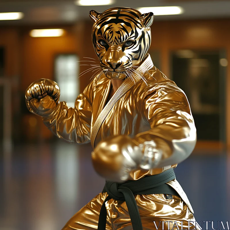 Tiger Masked Martial Artist AI Image