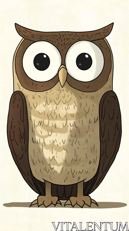 AI ART Whimsical Cartoon Owl Art