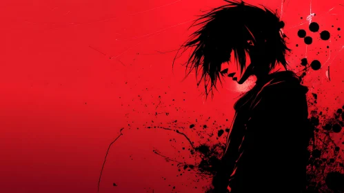 Red Anime Silhouette: A Study in Emotion