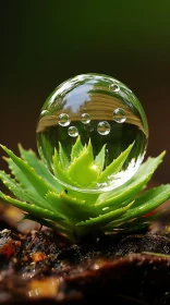 Aloe Plant with Water Droplet: A Playful Interaction of Nature and Eco-Architecture