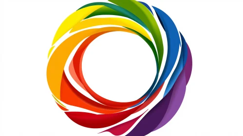 Abstract Circle of Rainbow Colors