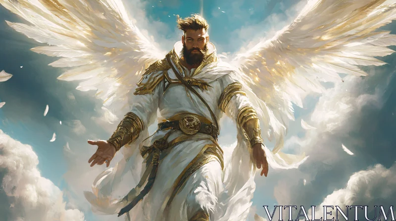 AI ART Winged Protector in Divine Light