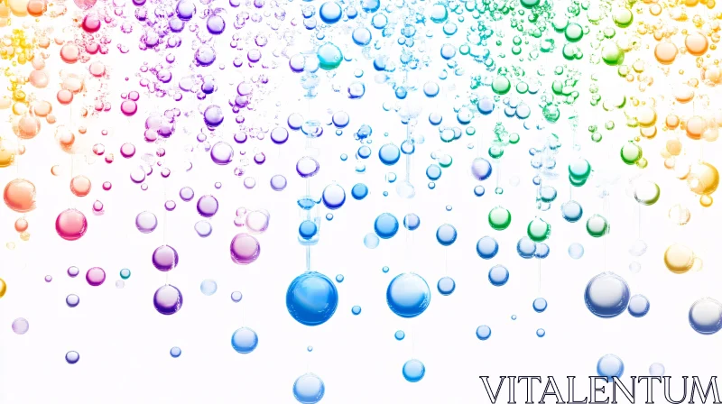 AI ART Colorful Bubbles on White Background