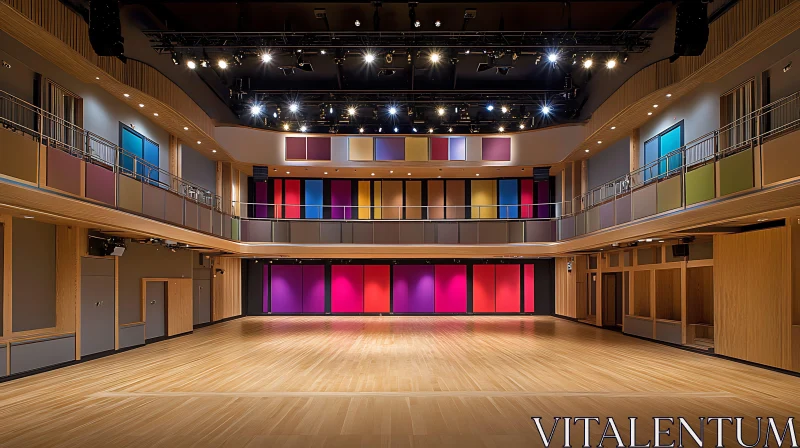 AI ART Large Empty Hall with Stage