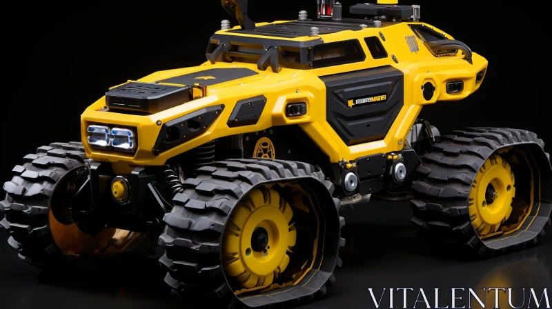 Futuristic Model Truck in Yellow and Black AI Image