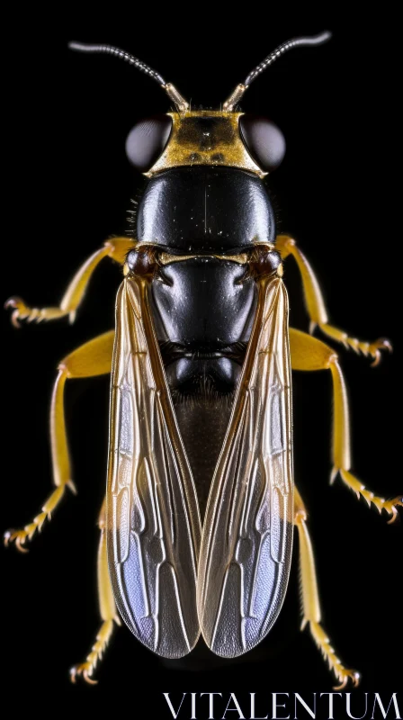Intriguing Insect on a Dark Background AI Image