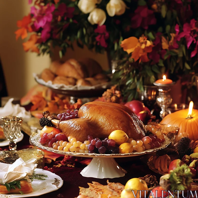 Autumn Harvest Turkey Dinner AI Image