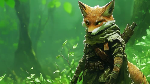 Fox Character in Green Woods