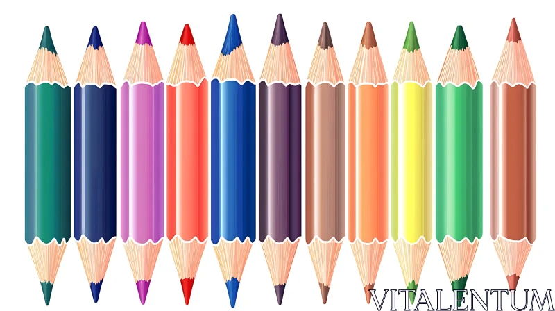 Spectrum of Sharpened Colored Pencils AI Image