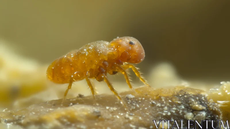 Close-Up Image of a Tiny Orange Bug AI Image