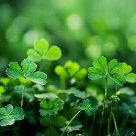 Detailed Green Clovers in Natural Setting