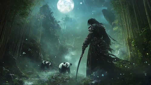 Bamboo Forest Sentinel with Pandas