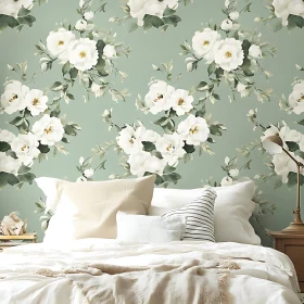 Floral Wallpaper in Bedroom