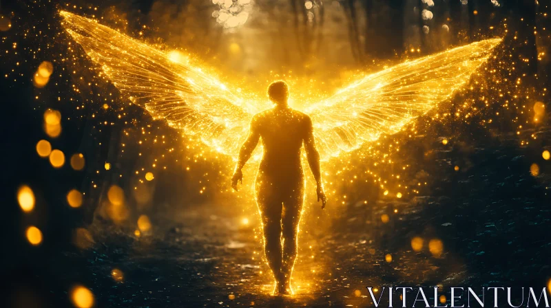 AI ART Radiant Angel Walking in Light