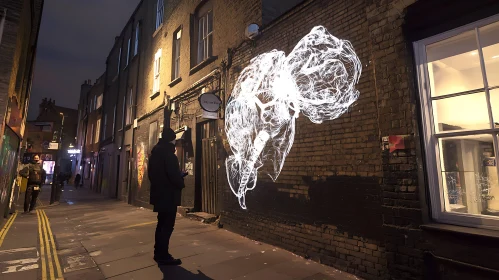 Ephemeral Light Art in Urban Alley