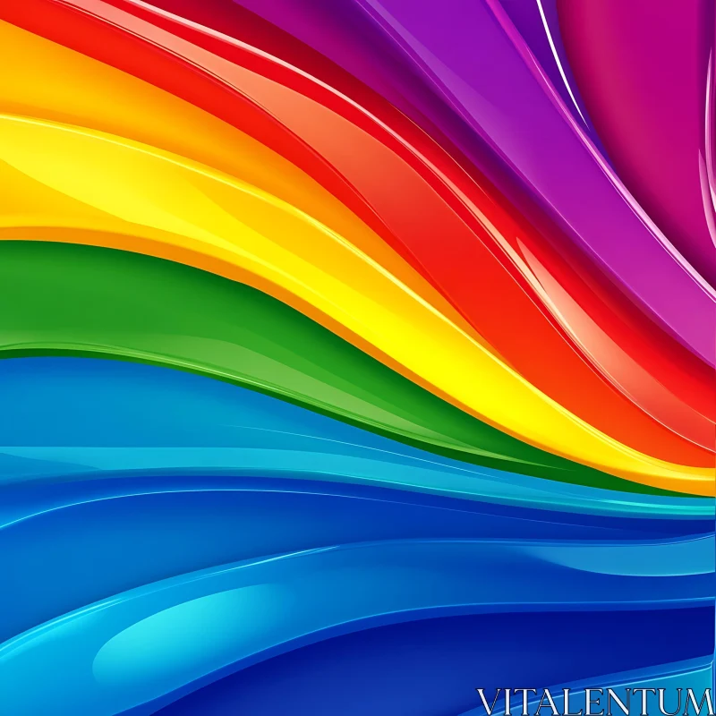 Rainbow Swirls Abstract Design AI Image